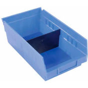 Akro-Mils Shelf Bin Divider 40150 For 8"W x 4"H Shelf Bins, Black, Price Pack of 24