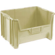 Global™ Plastic Hopper Bin 19-7/8"W x 15-1/4"D x 12-7/16"H Beige - Pkg Qty 3
