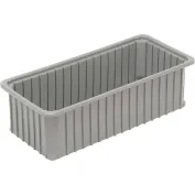 Lavex 19 13/16 x 14 x 12 15/16 Gray Medium Stackable Industrial Tote /  Storage Box with Attached Lid