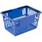 Plastic Shopping Basket with Plastic Handle, Large, 19-3/8"L X 13-1/4"W X 10"H, Blue, Good L ® - Pkg Qty 12