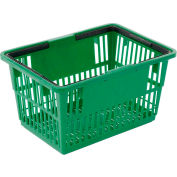 Plastic Shopping Basket with Plastic Handle, Large, 19-3/8"L X 13-1/4"W X 10"H, Green, Good L ® - Pkg Qty 12