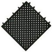 NoTrax® Modular Lok-Tyle Drainage Mat Interlocking Tile 12" x 12" Black