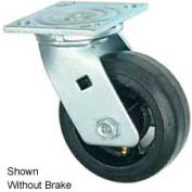 Faultless Swivel Plate Caster 1418-6RB 6" Mold-On Rubber Wheel with Brake