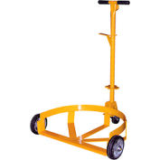 Low-Profile Drum Caddy with Bung Wrench Handle LO-DC-MR - Mold-on Rubber Wheels