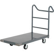 Steel Deck Platform Truck 72 x 36 2400 Lb. Capacity 8" Rubber Casters with Ergo Handle
