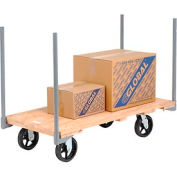 Stake Handle Hardwood Deck Platform Truck 54 x 27 2400 Lb. Capacity 8" Rubber Casters