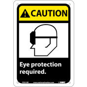 Graphic Signs - Caution Eye Protection Required - Plastic 7"W X 10"H