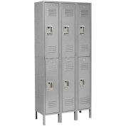 Infinity™ Locker Double Tier 12x15x36 6 Door Assembled Gray
