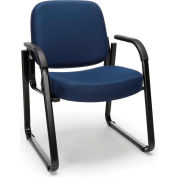 OFM Guest and Reception Chair with Arms and Extra Thick Cushion, Fabric, Navy
