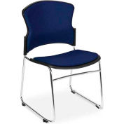 OFM Multi-Use Stack Chair with Fabric Seat and Back, Navy - Pkg Qty 4