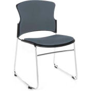 OFM Multi-Use Stack Chair with Fabric Seat and Back, Gray - Pkg Qty 4