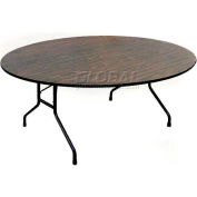 Correll Folding Table - Laminate - 60" Round - Walnut