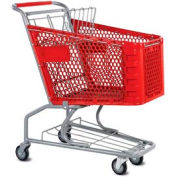 VersaCart® Red Plastic Shopping Cart 3.5 Cu. Foot Capacity 102-085-RED-BH