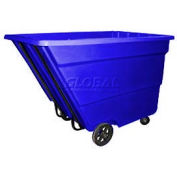 Bayhead Products Medium Duty Plastic Tilt Truck, 2-2/10 Cu. Yd. Cap, 2200 Lbs. Cap, Blue