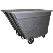 Bayhead Products Medium Duty Plastic Tilt Truck, 2-2/10 Cu. Yd. Cap, 2200 Lbs. Cap, Gray