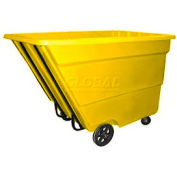 Bayhead Products Medium Duty Plastic Tilt Truck, 2-2/10 Cu. Yd. Cap, 2200 Lbs. Cap, Yellow