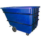 Bayhead Products Heavy Duty Plastic Tilt Truck, 2-2/10 Cu. Yd. Cap, 2500 Lbs. Cap, Blue