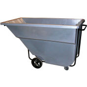 Bayhead Products Medium Duty Plastic Tilt Truck, 1-1/10 Cu. Yd. Cap, 1200 Lbs. Cap, Gray