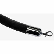 Tensator 6' Safety Crowd Control Queue Black Velour Rope With Polished Chrome Snap Ends