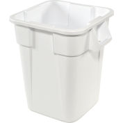 Rubbermaid® Brute 28 Gallon Square Waste Receptacles, White - FG352600WHT