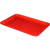 Molded Fiberglass Toteline Nest and Stack Lid 780318 - 19-3/4" x 12-1/2", Red - Pkg Qty 10