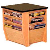Wooden Mallet End Table With Magazine Rack - 19 x 20-3/4" - Light Oak