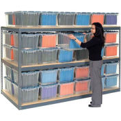 Global Industrial™ Record Storage Rack 96"W x 48"D x 84"H With Polyethylene File Boxes - Gray