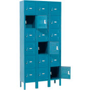 Global Industrial Locker Six Tier 12x12x12 18 Door Ready To Assemble Blue