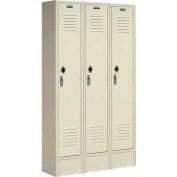 Paramount® Locker Single Tier 12x12x72 3 Door Ready To Assemble Tan