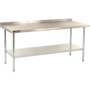 Aero Manufacturing IAS-3072 18 Gauge Workbench 430 Stainless Steel - 2-1/4" Backsplash 72"W x 30"D
