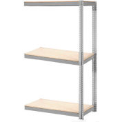Global Industrial Expandable Add-On Rack 48x18x84 3 Level Wood Deck 1500 lb. Cap Per Level GRY