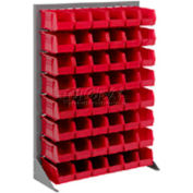 Global Industrial Singled Sided Louvered Bin Rack 35 x 15 x 50 - 42 Red Premium Stacking Bins