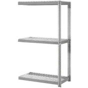Global Industrial Expandable Add-On Rack 48x12x84 3 Level Wire Deck 1500 lb. Cap Per Level GRY