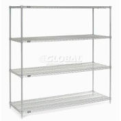 Nexel® Stainless Steel Wire Shelving Starter 72"W x 24"D x 74"H