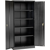 Global Industrial Storage Cabinet, Turn Handle, 36"Wx18"Dx78"H, Black, Unassembled