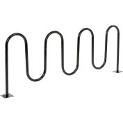 Global Industrial Wave Bike Rack, 9-Bike Capacity, Flange Mount, Black