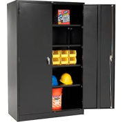 Global Industrial Storage Cabinet, Turn Handle, 48"Wx24"Dx78"H, Black, Assembled