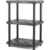 Structural Plastic Adjustable Solid Shelving, 66"W x 24"D x 45"H, Black