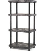 Structural Plastic Adjustable Solid Shelving, 96"W x 24"D x 72"H, Black