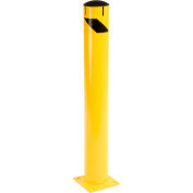 Global Industrial™ Steel Bollard w/Chain Slots & Removable Cap, 5-1/2"Dia. x 42"H, Yellow
