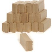 Boardwalk Multifold Paper Towels 9" x 9", Brown 250 Towels/Pack, 16/Case - BWK6202