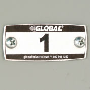 Global™ Locker Number Plate Kit - Pkg Of 100 Numbered 1-100 W/Rivet Gun