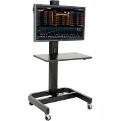 Luxor FP1000 Height-Adjustable Rolling TV Stand