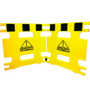 Folding Plastic Barricade Set Of 2 Panels Open 74"L X 36"H X 1-1/4" Thick