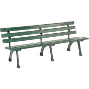 Global Industrial™ 6' Plastic Park Bench With Backrest - Green