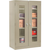 Global Industrial™ Clear View Storage Cabinet Easy Assembly 36x18x78 - Tan