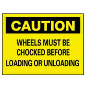 NMC™ C-70-AB Aluminum "Chock Your Wheels" Safety Warning Sign 14 x 10 