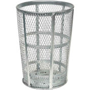 Global Industrial Outdoor Steel Mesh Corrosion Resistant Trash Can, 48 Gallon, Silver