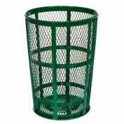 Global Industrial Outdoor Metal Trash Container Green, 48 Gallon