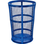 Outdoor Metal Trash Container Blue, 48 Gallon - EXP-52P-BL